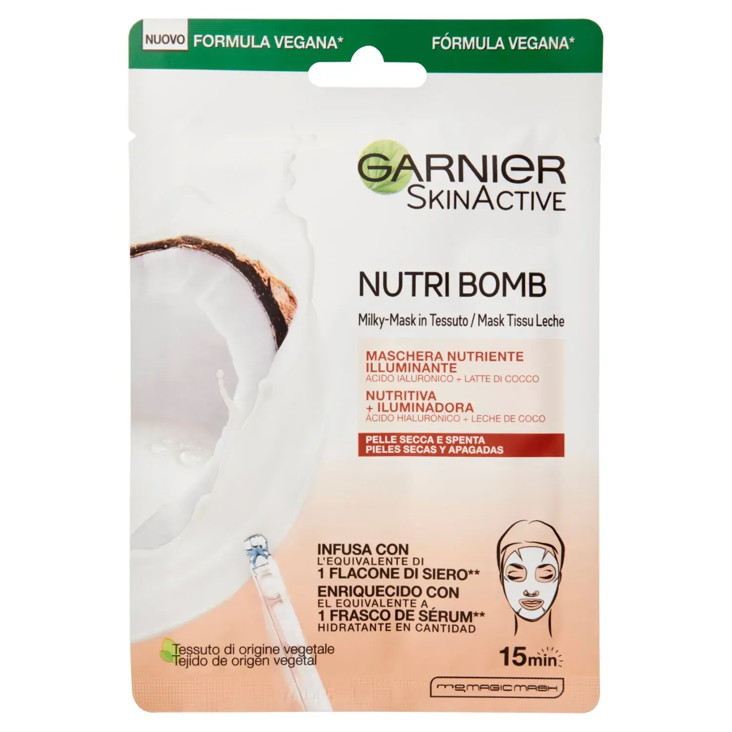 Garnier maschera viso nutri bomb cocco 15 min