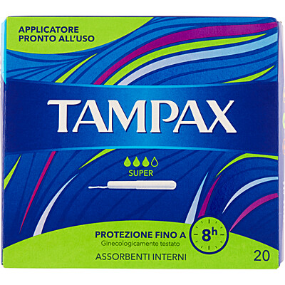 Tampax blue box super assorbenti 20 tamponi