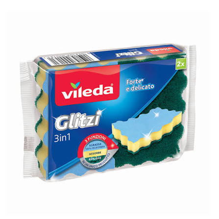 Vileda spugna glitzi 3in1 2 pezzi
