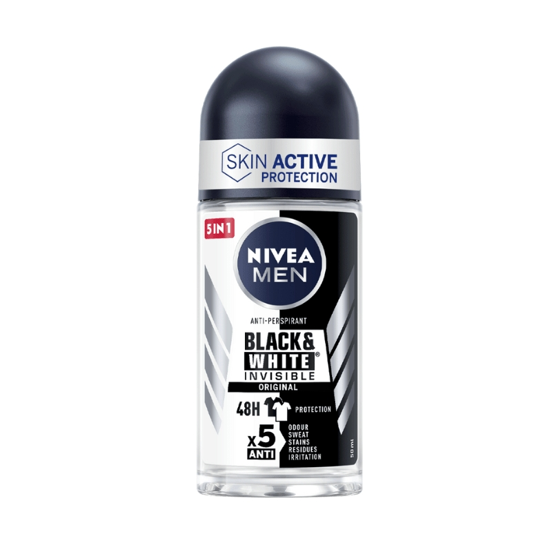 NIVEA ROLL BLACK & WHITE MEN 72H ML.50 NIVEA ROLL BLACK & WHITE MEN 72H ML.50