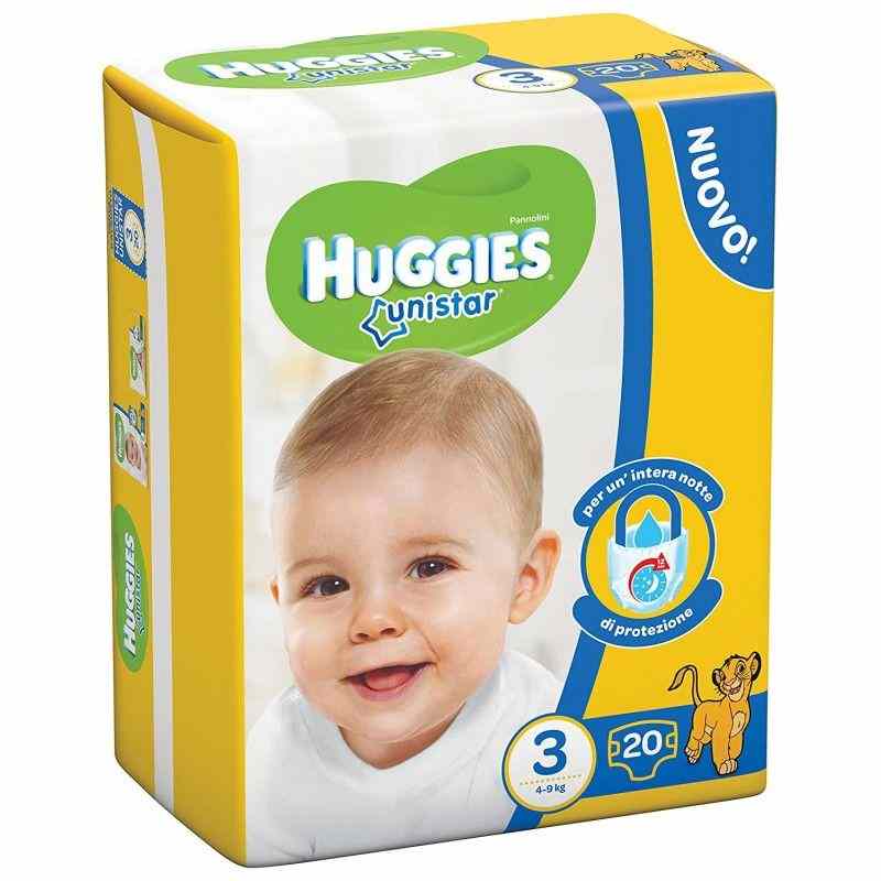 HUGGIES UNISTAR PANNOLINI MIDI PZ.19 HUGGIES UNISTAR PANNOLINI MIDI PZ.19