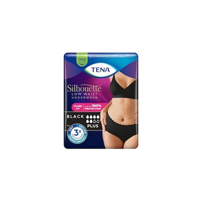 Tena silhoutte noir plus large 10 mutandine