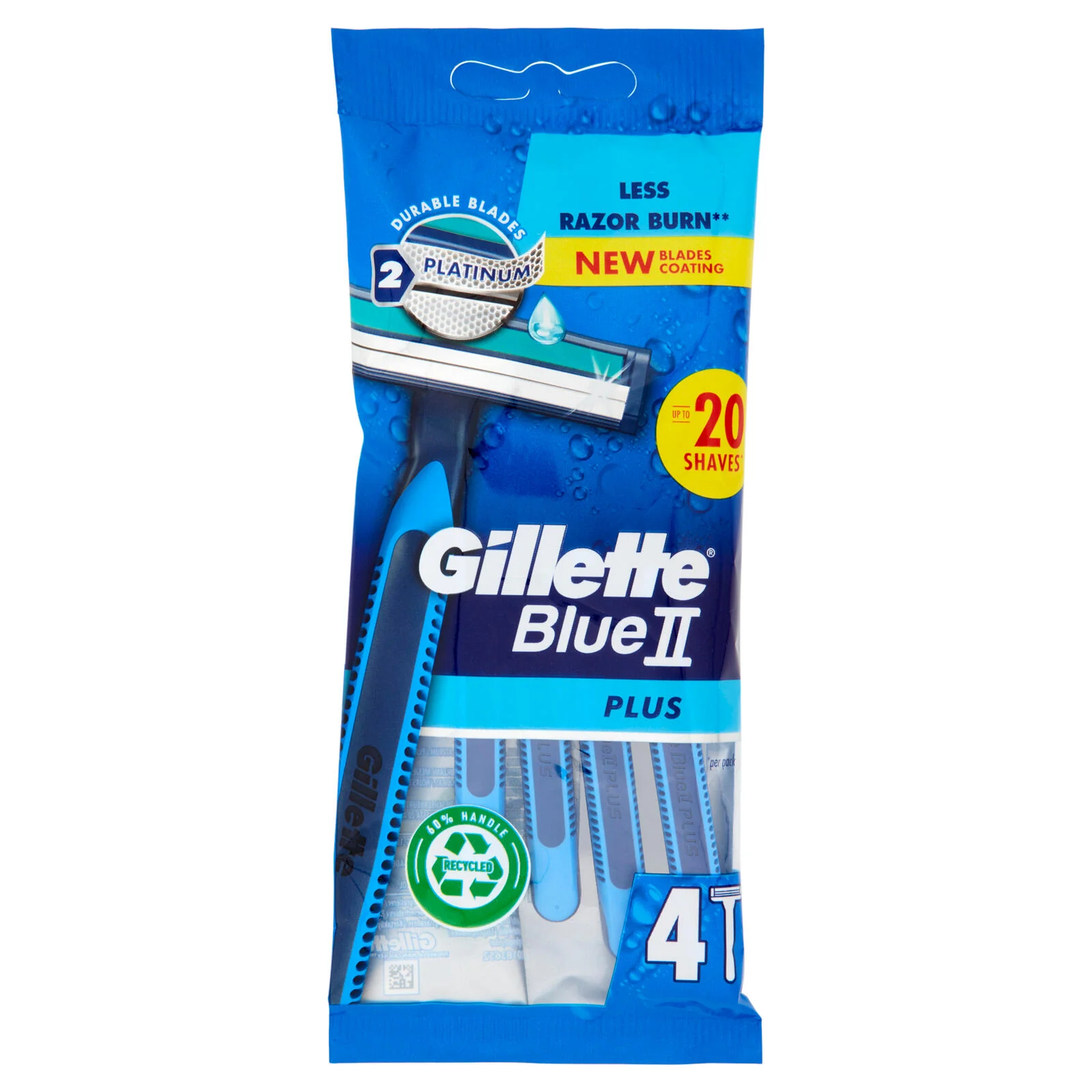 Gillette blue 2 plus rasoi uomo 4 pezzi