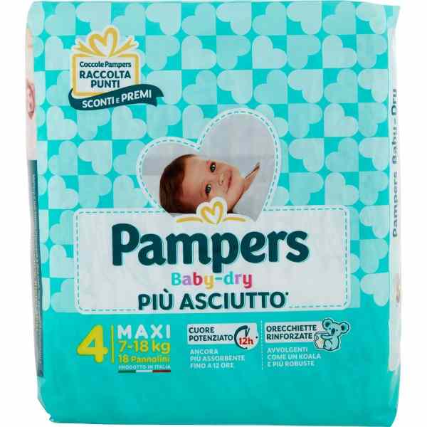 PAMPERS PANNOLINI BABYDRY MAXI PZ.18