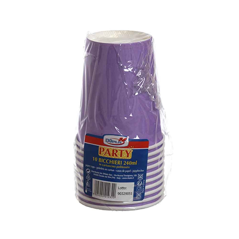 DOPLA BICCHIERE CARTA LILLA ML.240 PZ.10