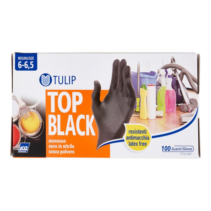 TULIP GUANTO NITRILE NERO TG.S PZ.100