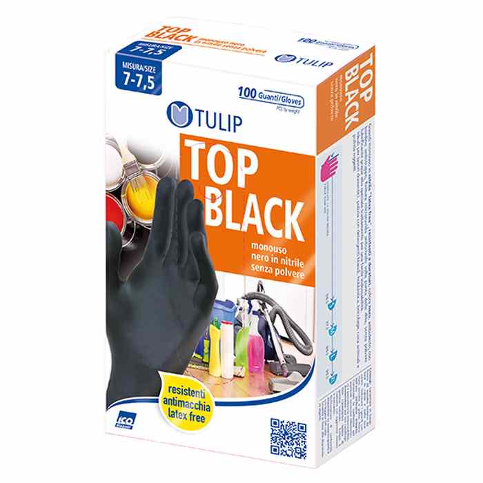 TULIP GUANTI NITRILE NERO TG.M PZ.100