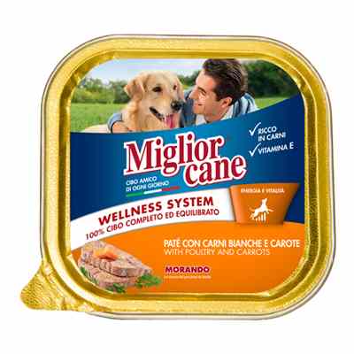 MIGLIOR CANE PATE CARNI BIANCHE CAROTE GR.150 MIGLIOR CANE PATE CARNI BIANCHE CAROTE GR.150