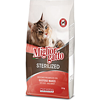 MIGLIOR GATTO CROCCANTINI STERILIZ.MANZO KG.1.5 MIGLIOR GATTO CROCCANTINI STERILIZ.MANZO KG.1.5