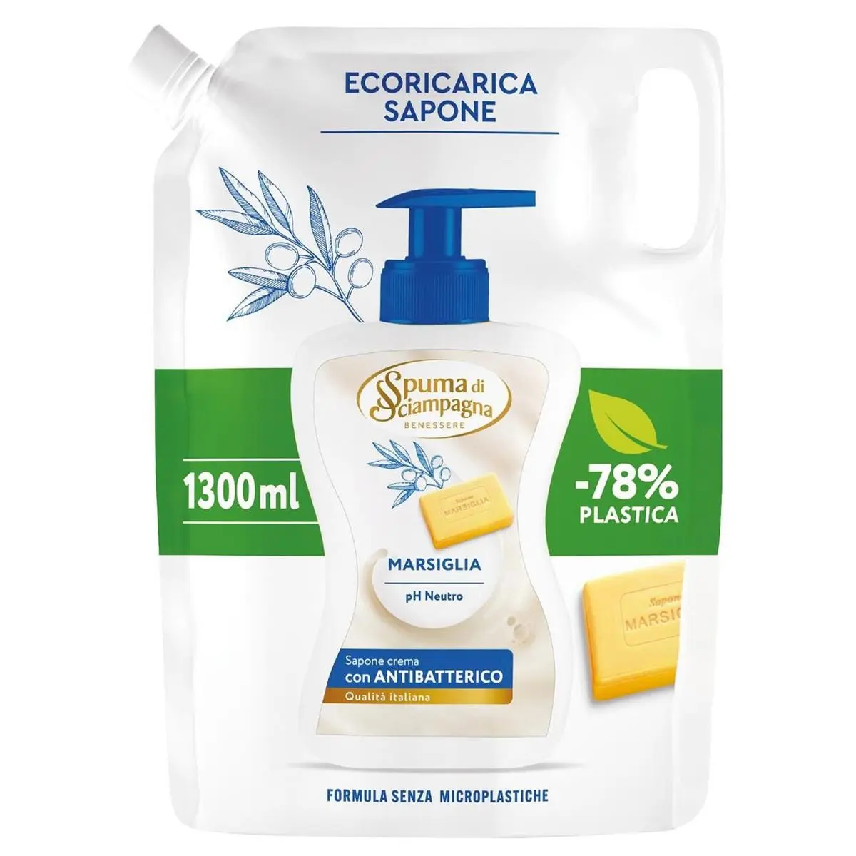 Spuma sciampagna sapone ricar.marsiglia ml.1300