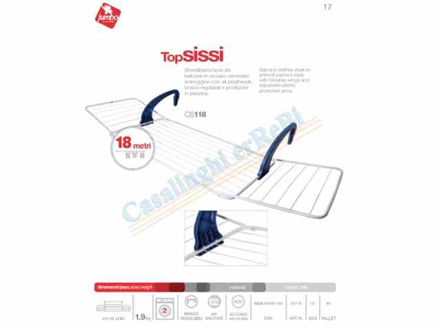 JUMBO STENDINO BALCONE SISSI MT.18 CON ALI JUMBO STENDINO BALCONE SISSI MT.18 CON ALI