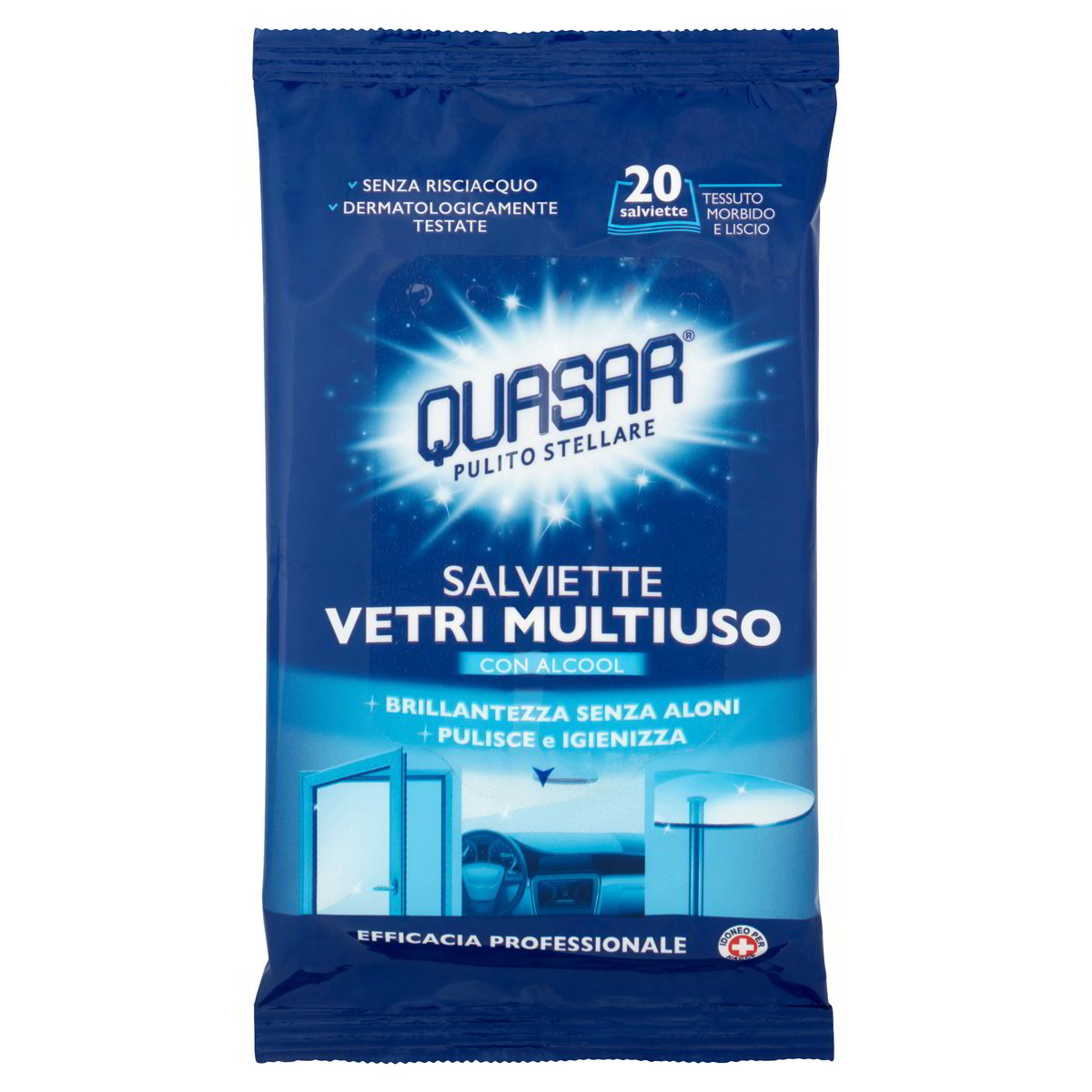 QUASAR SALVIETTE VETRI MULTIUSO PZ.20 QUASAR SALVIETTE VETRI MULTIUSO PZ.20