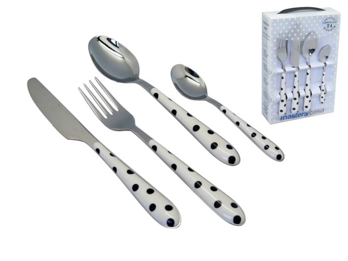 MASTER CASA POSATE SET POIS BIANCO PZ.24