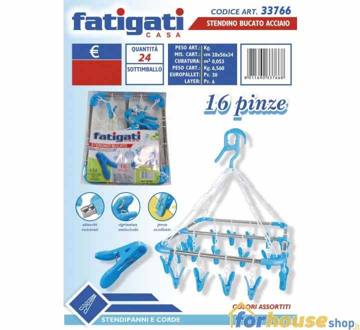 FATIGATI STENDINO 16 PINZE ALLUMINIO FATIGATI STENDINO 16 PINZE ALLUMINIO