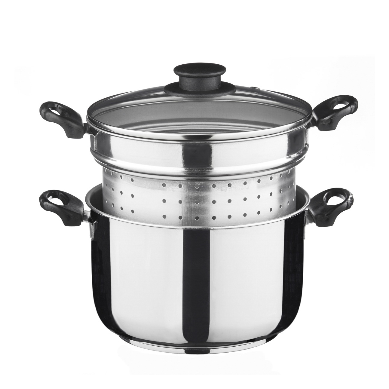 BOLLIPASTA CM.24 INOX COPERCHIO IN VETRO