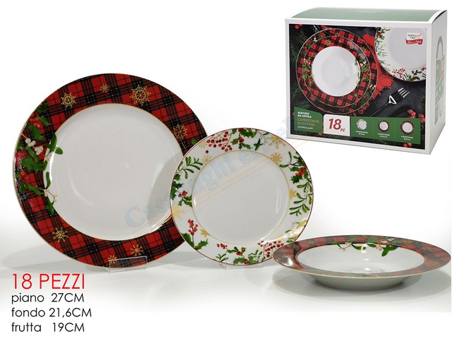 Servizio piatti porcell.christmas pz.18 577602 Servizio piatti porcell.christmas pz.18 577602