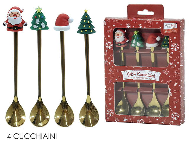 Set 4 cucchiaini natalizi oro 576705