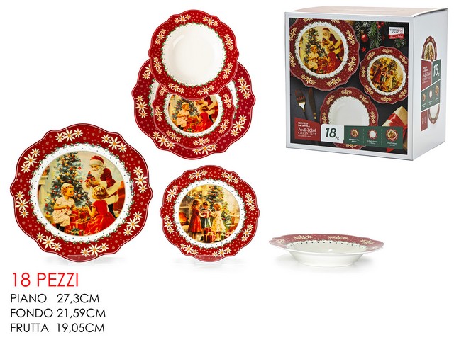 Servizio piatti natalizi holly wish 524376