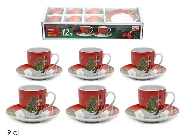 Tazze caffe con piatt.natalizie pz.6 504202a
