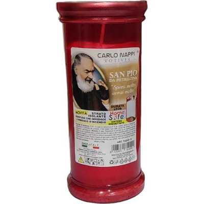 Nappi cero votivo t.40 rosso h.15 gr.190
