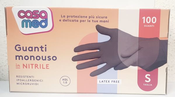 Guanto nitrile nero tg.s pz.100