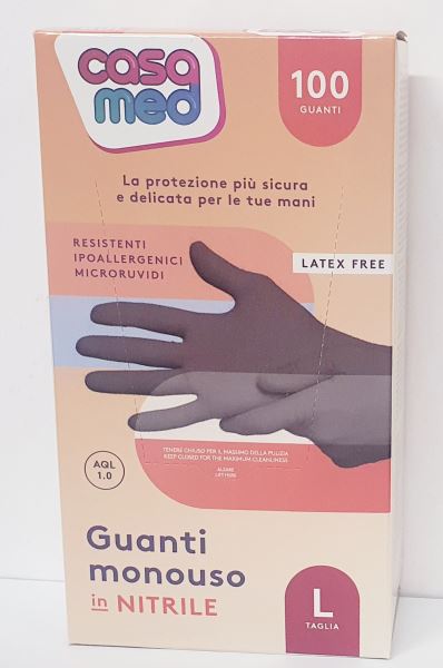 Cm guanti nitrile nero tg.l pz.100