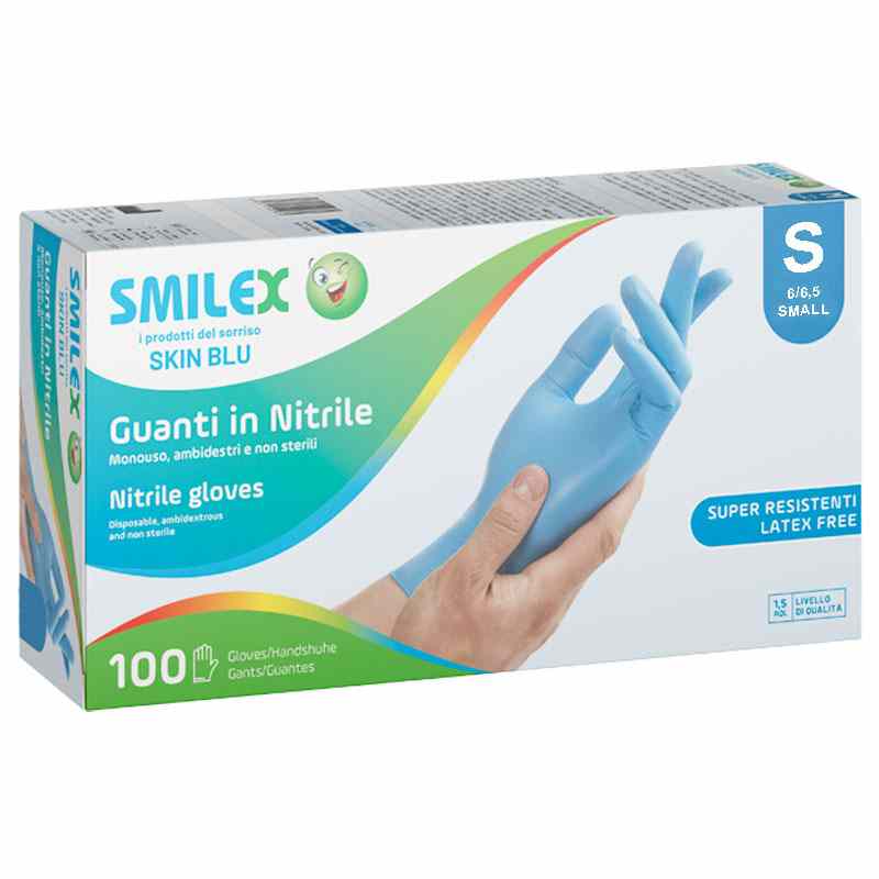 SMILEX GUANTI NITRILE BLU TG.S PZ.100