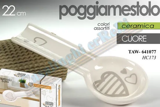 Poggiamestolo ceramica decor cuore assort. 641077