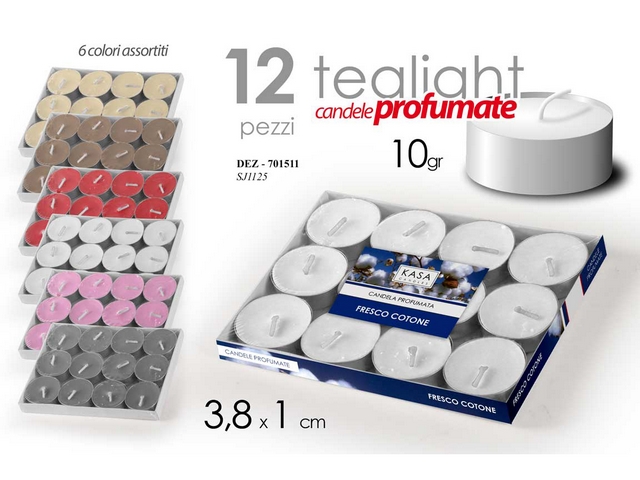 TEALIGHT PROFUMATE CM.3.8X1 PZ.12 GR.10 TEALIGHT PROFUMATE CM.3.8X1 PZ.12 GR.10