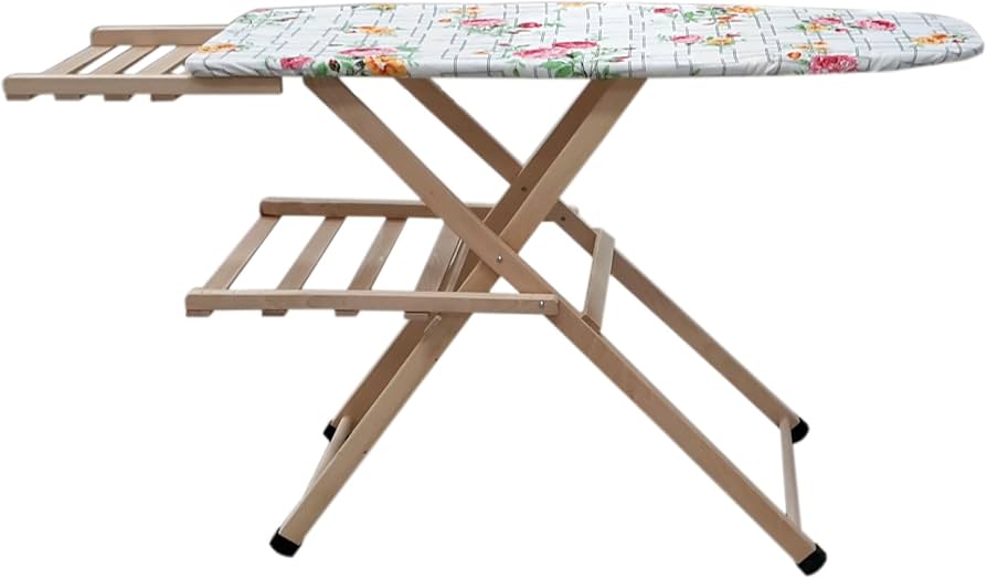 Asse da stiro legno con portacald.lusso cm.120x35