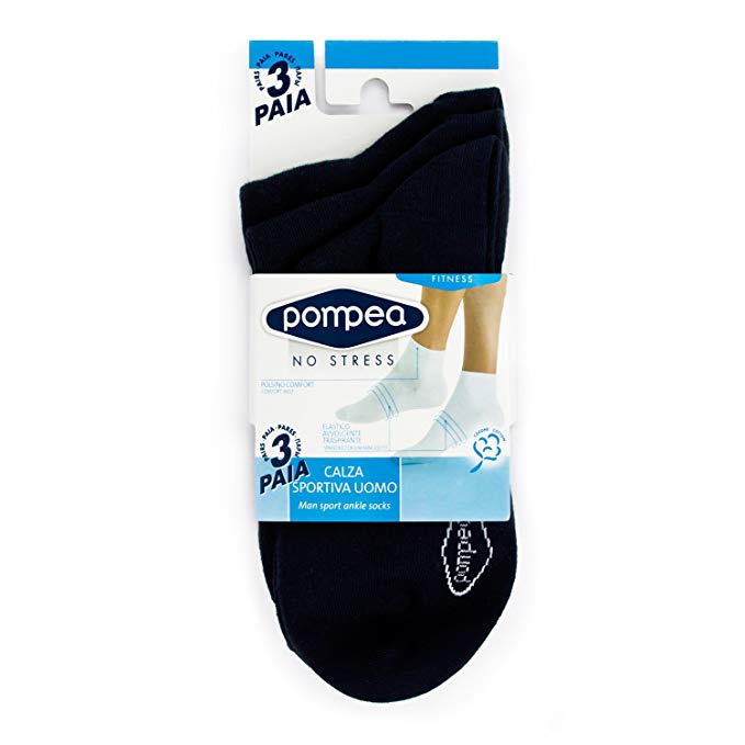 POMPEA MINICALZA COTONE BLU X3 SIZE.35/38 POMPEA MINICALZA COTONE BLU X3 SIZE.35/38