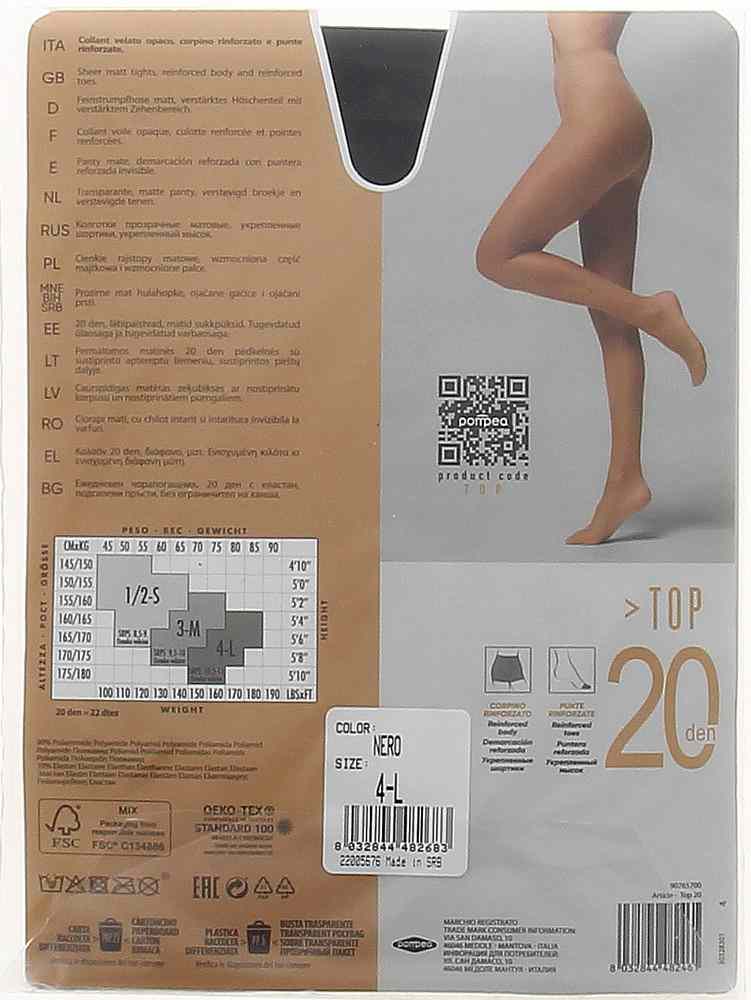 POMPEA TOP 20DEN NERO TG.4 L POMPEA TOP 20DEN NERO TG.4 L