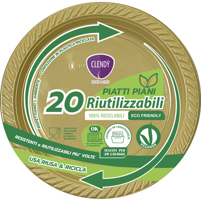 CLENDY PIATTO PIANO ORO CM.22 PZ.20 CLENDY PIATTO PIANO ORO CM.22 PZ.20