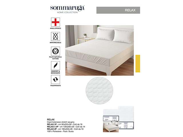 Coprimaterasso 90x200x28 relax 1p