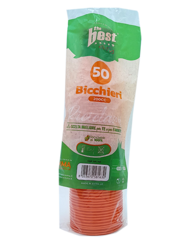 THE BEST BICCHIERI ARANCIO CC.200 PZ.50 THE BEST BICCHIERI ARANCIO CC.200 PZ.50