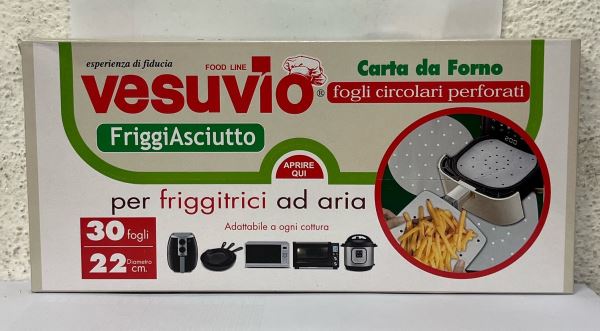 Vesuvio fogli friggitrice aria tondo cm.22 pz.30
