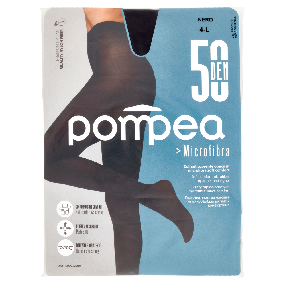 POMPEA COLLANT 50DEN MICROFIBRA TG.4 NERO