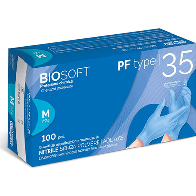 Biosoft guanti nitrile blu media pz.100