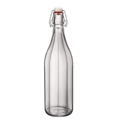 BOTTIGLIA VETRO ERMETICA COSTOLATA CON TAPPO LT.1 BOTTIGLIA VETRO ERMETICA COSTOLATA CON TAPPO LT.1