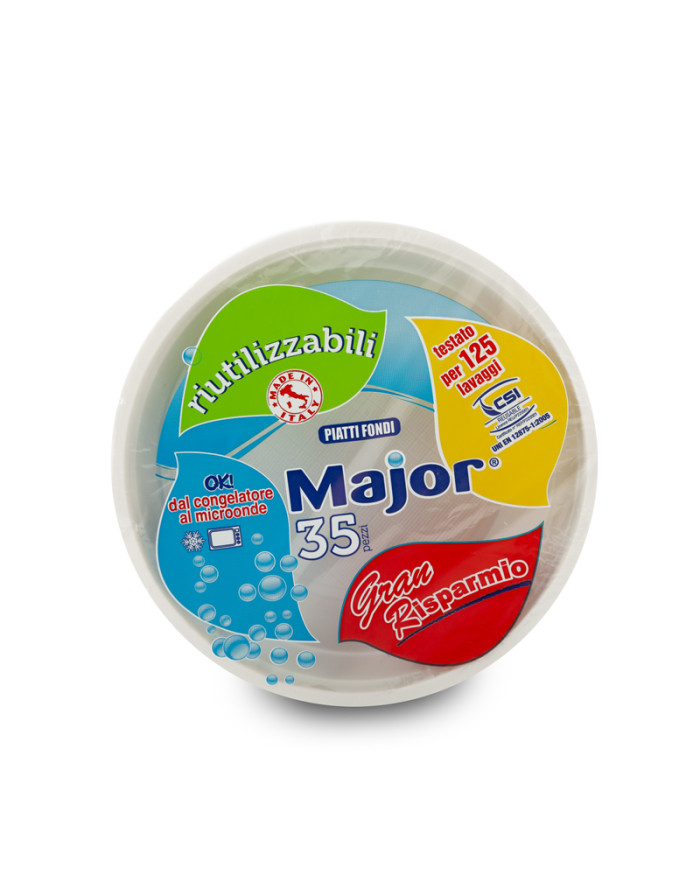 Major piatto fondo riutilizzabile pz.35