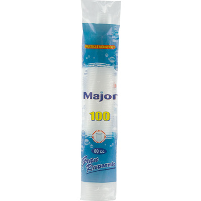 MAJOR BICCHIERE TRASPARENTE CC.80 PZ.100 MAJOR BICCHIERE TRASPARENTE CC.80 PZ.100