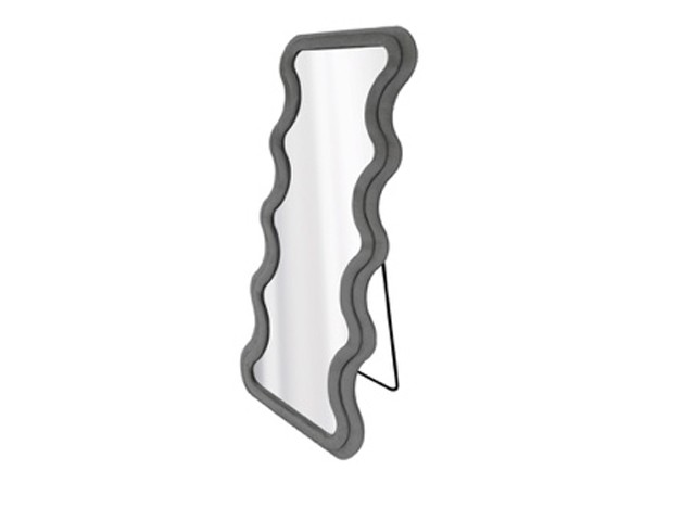 Specchio cornice velluto grigiocm.66x160 112319