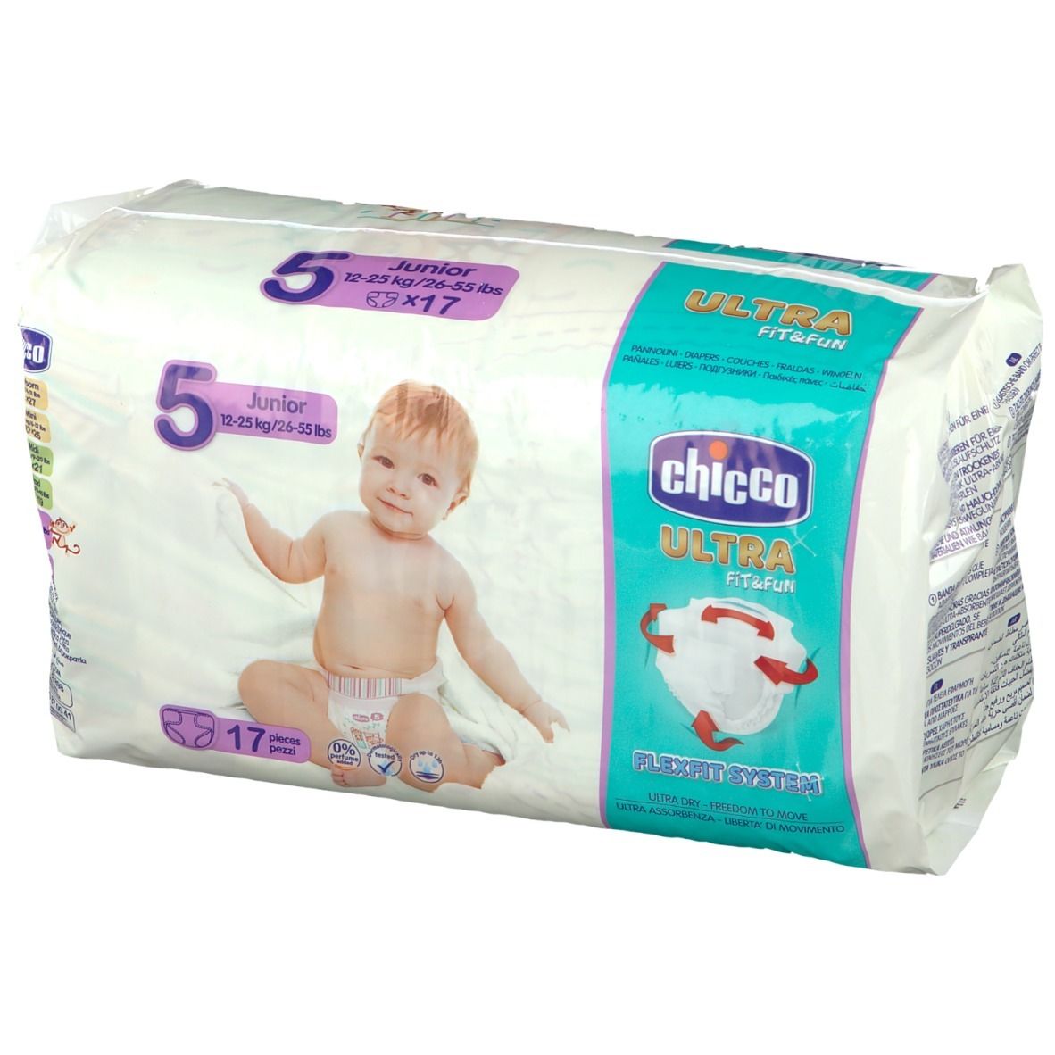 CHICCO PANNOLINI ULTRA FIT FUN JUNIOR PZ.17 CHICCO PANNOLINI ULTRA FIT FUN JUNIOR PZ.17