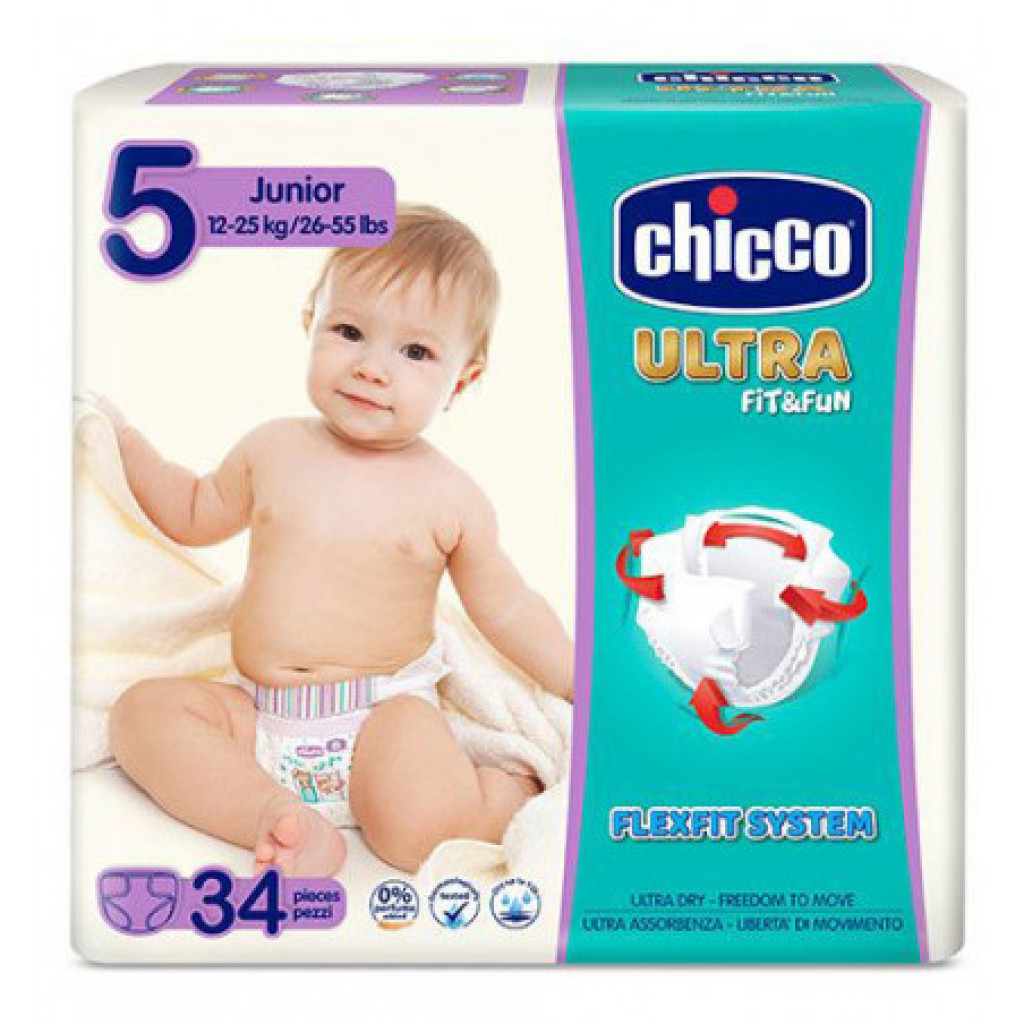 CHICCO PANNOLINI ULTRA FIT JUNIOR PZ.34 CHICCO PANNOLINI ULTRA FIT JUNIOR PZ.34