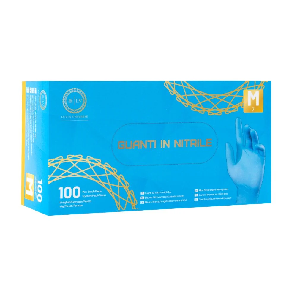Lv guanti nitrile blu medium pz.100