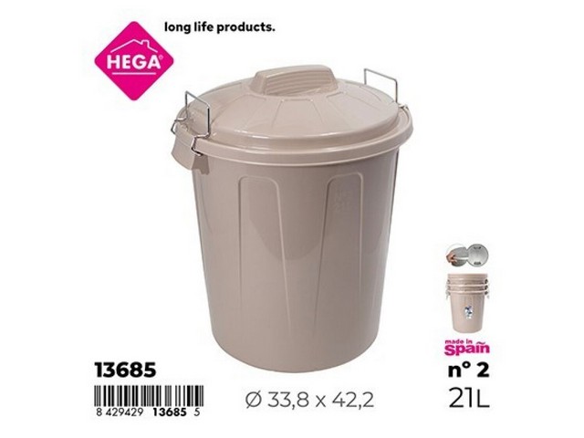 BIDONE DUDU LT.21 BEIGE D.34XH.42 BIDONE DUDU LT.21 BEIGE D.34XH.42