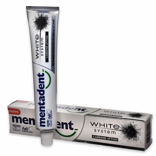 Mentadent dentifricio white system carbone ml.75