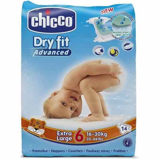 CHICCO PANNOLINI EXTRALARGE DRY FIT PZ.14 CHICCO PANNOLINI EXTRALARGE DRY FIT PZ.14