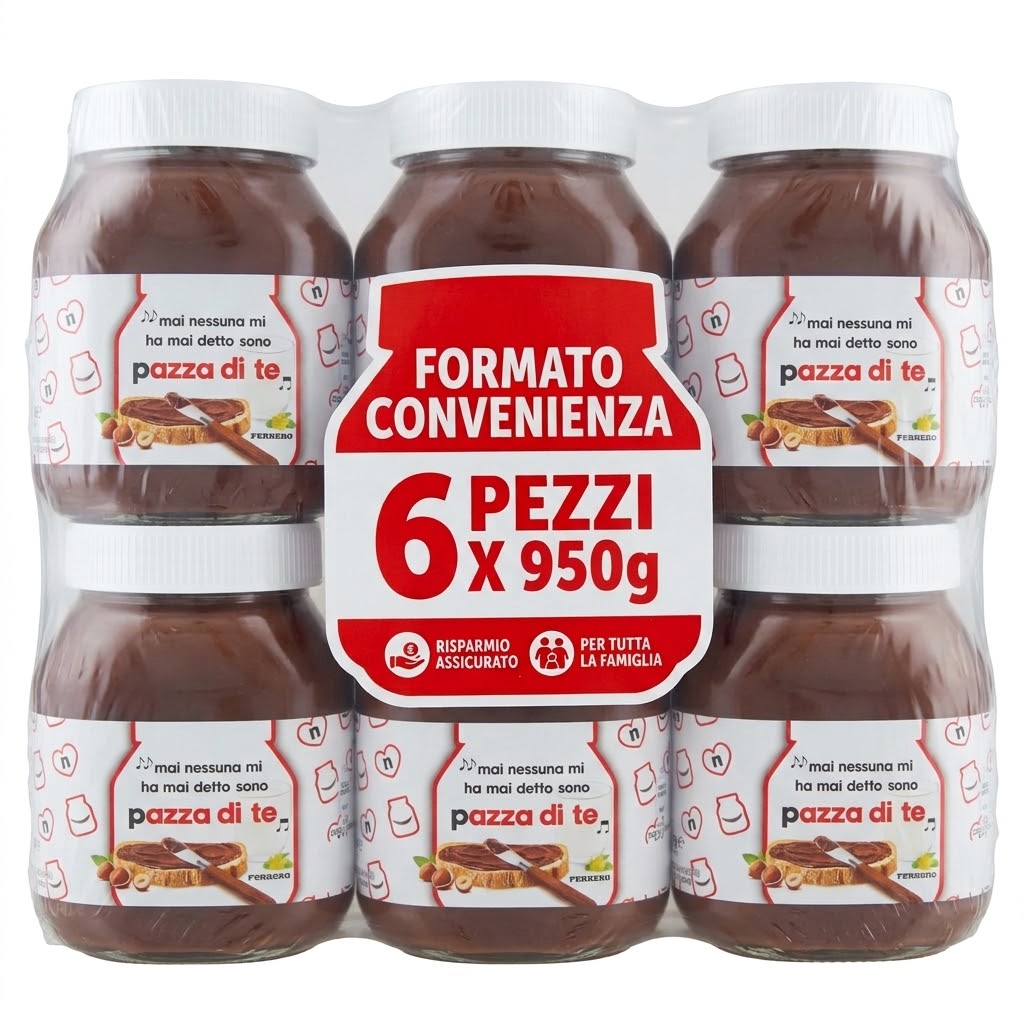 Nutella ferrero 6 confez. x gr.950