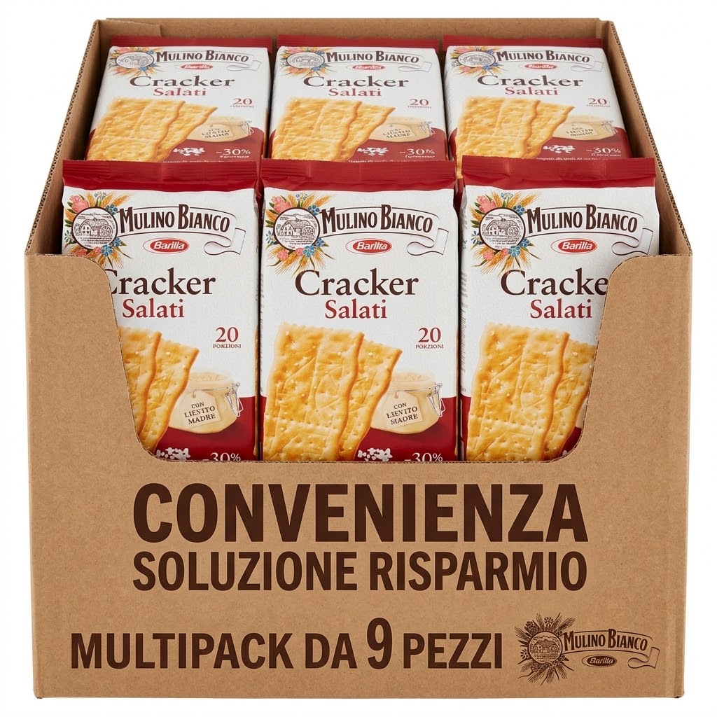 Mulino b.crackers salati 9 confez. x gr.500